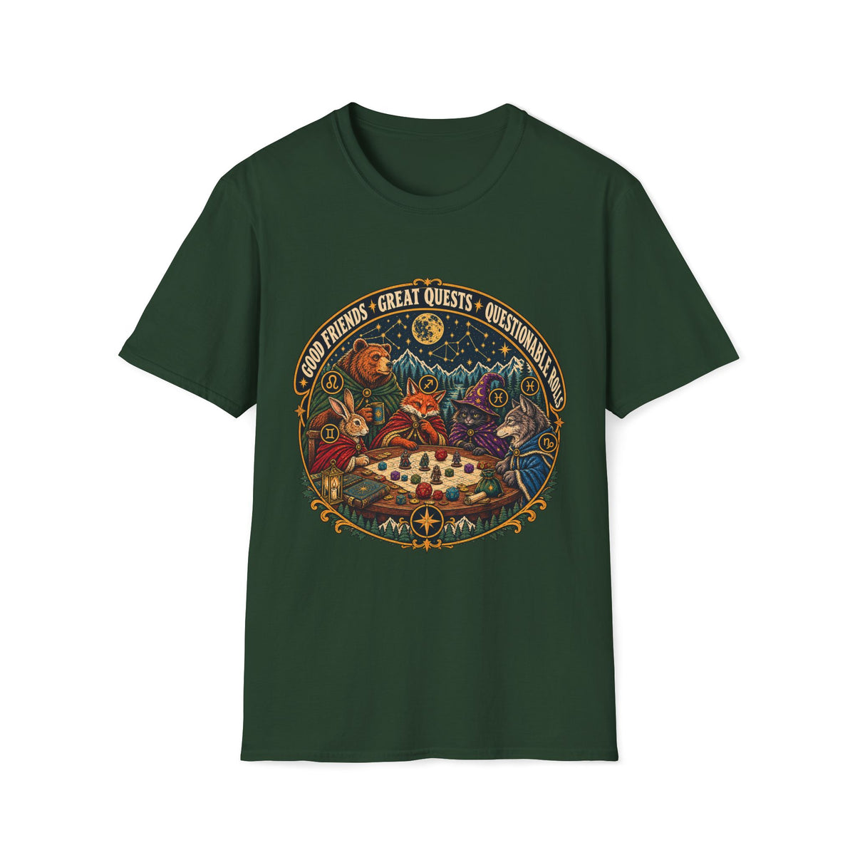 Good Friends | Great Quests | Questionable Rolls T-shirt