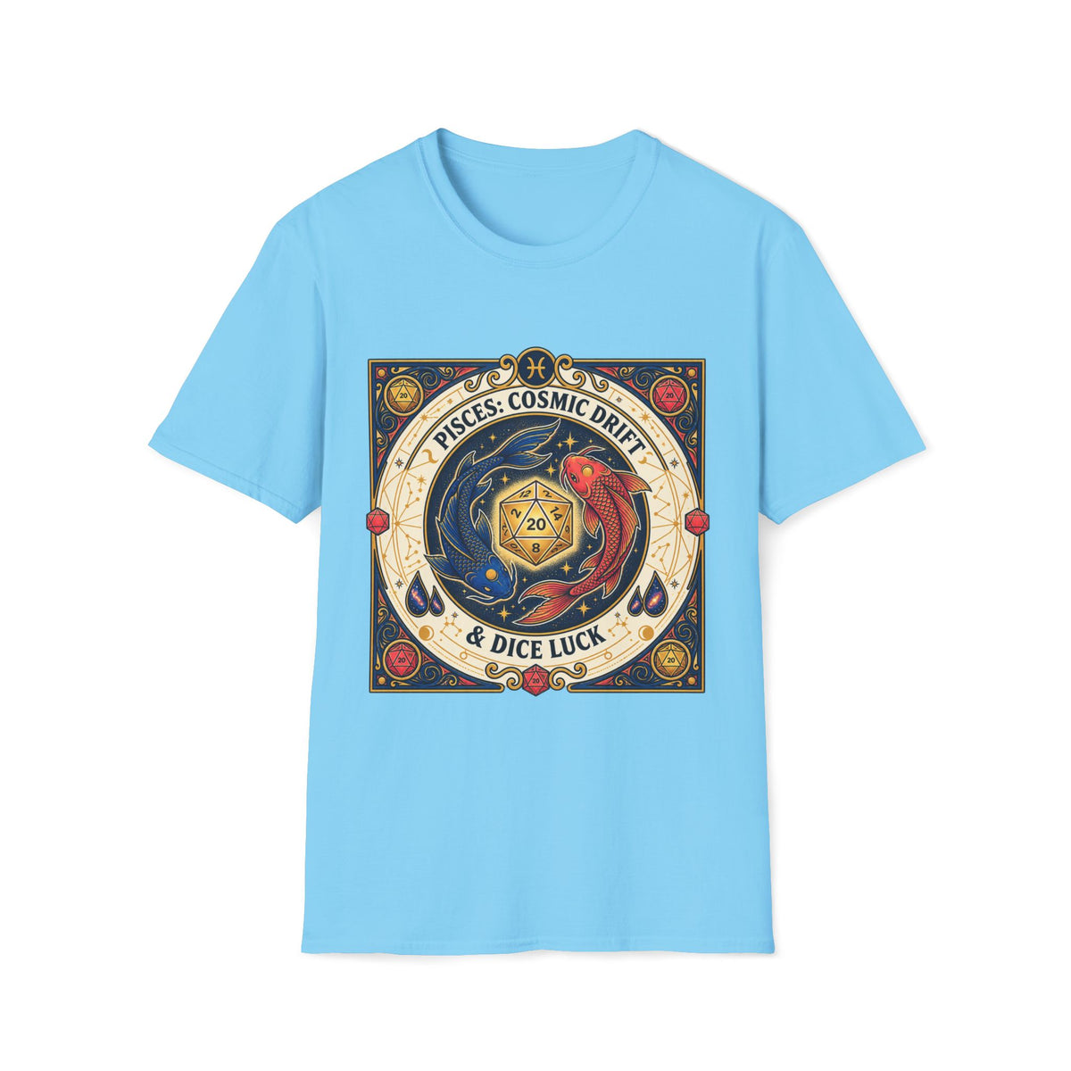 Pisces: Cosmic Drift & Dice Luck T-shirt
