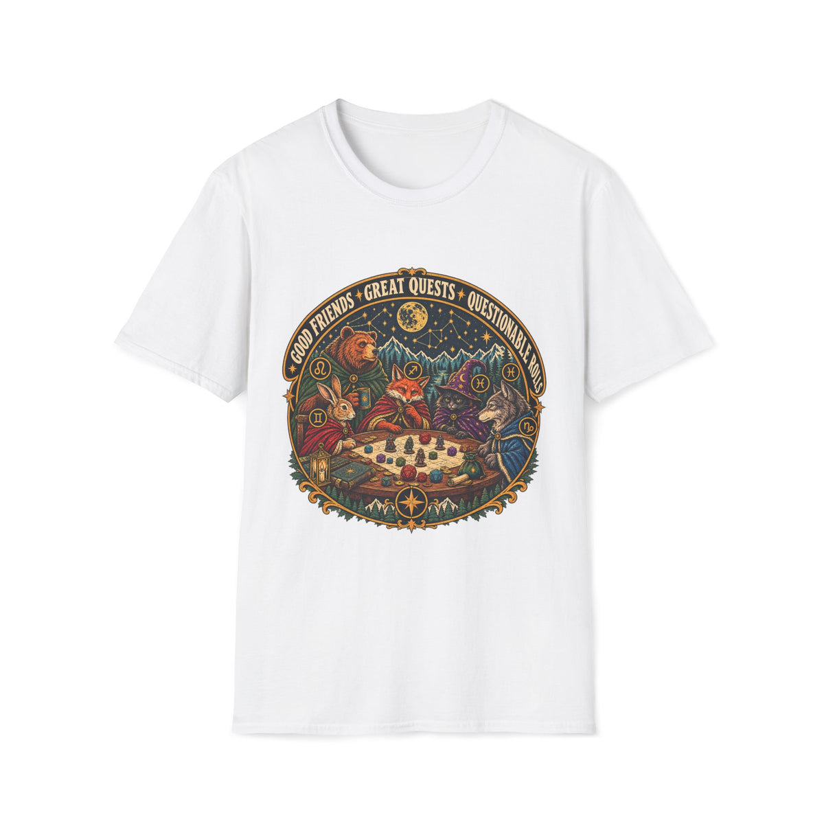 Good Friends | Great Quests | Questionable Rolls T-shirt