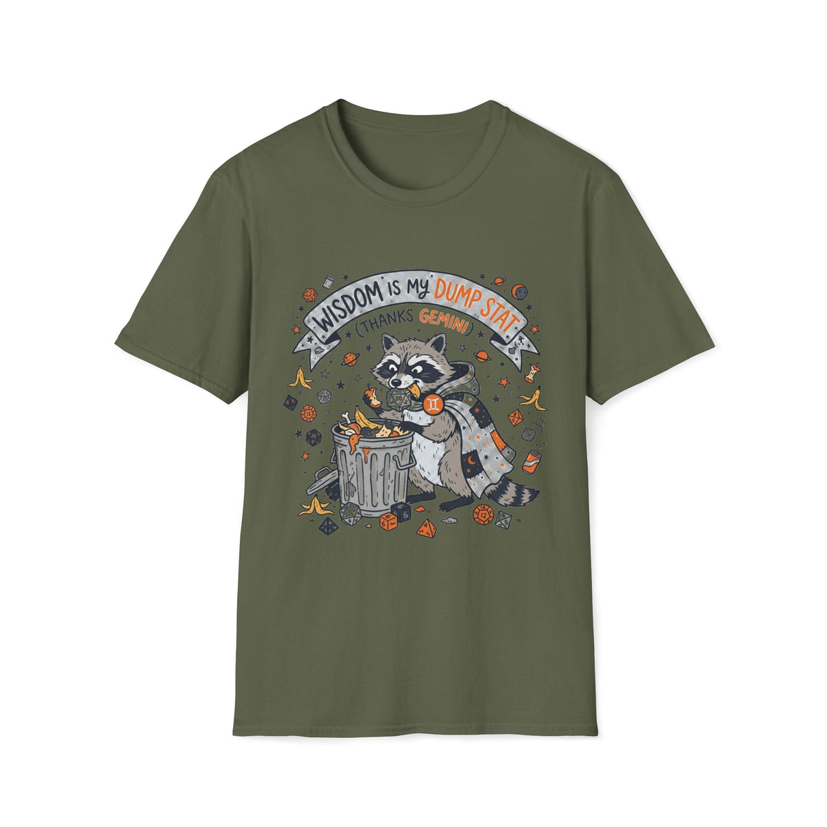 Wisdom Is My Dump Stat (Thanks Gemini) T-shirt