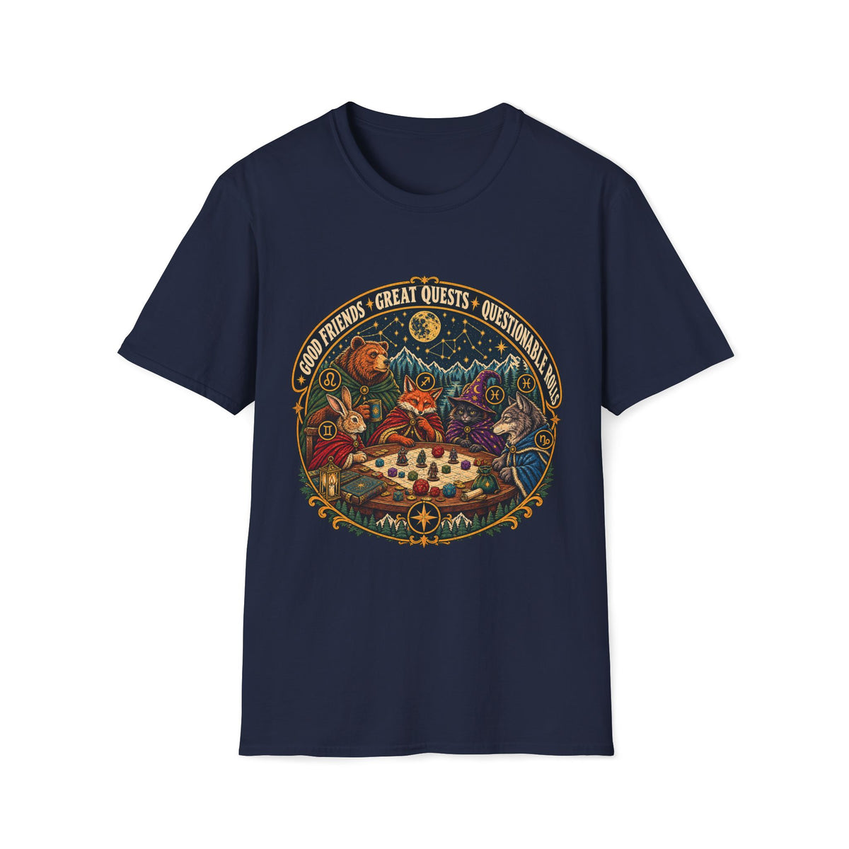 Good Friends | Great Quests | Questionable Rolls T-shirt
