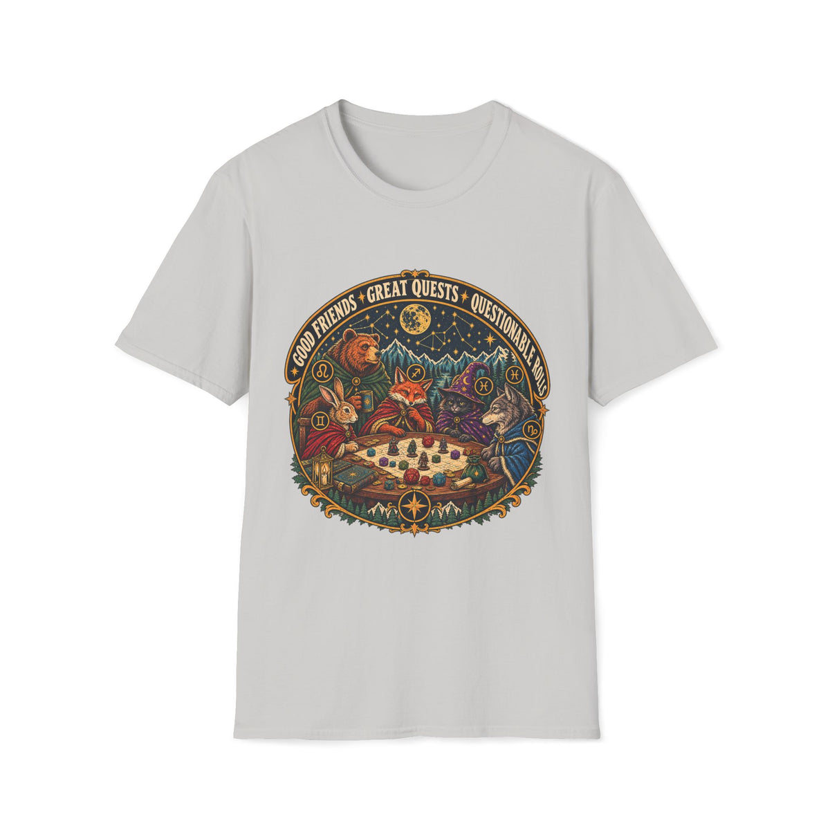 Good Friends | Great Quests | Questionable Rolls T-shirt