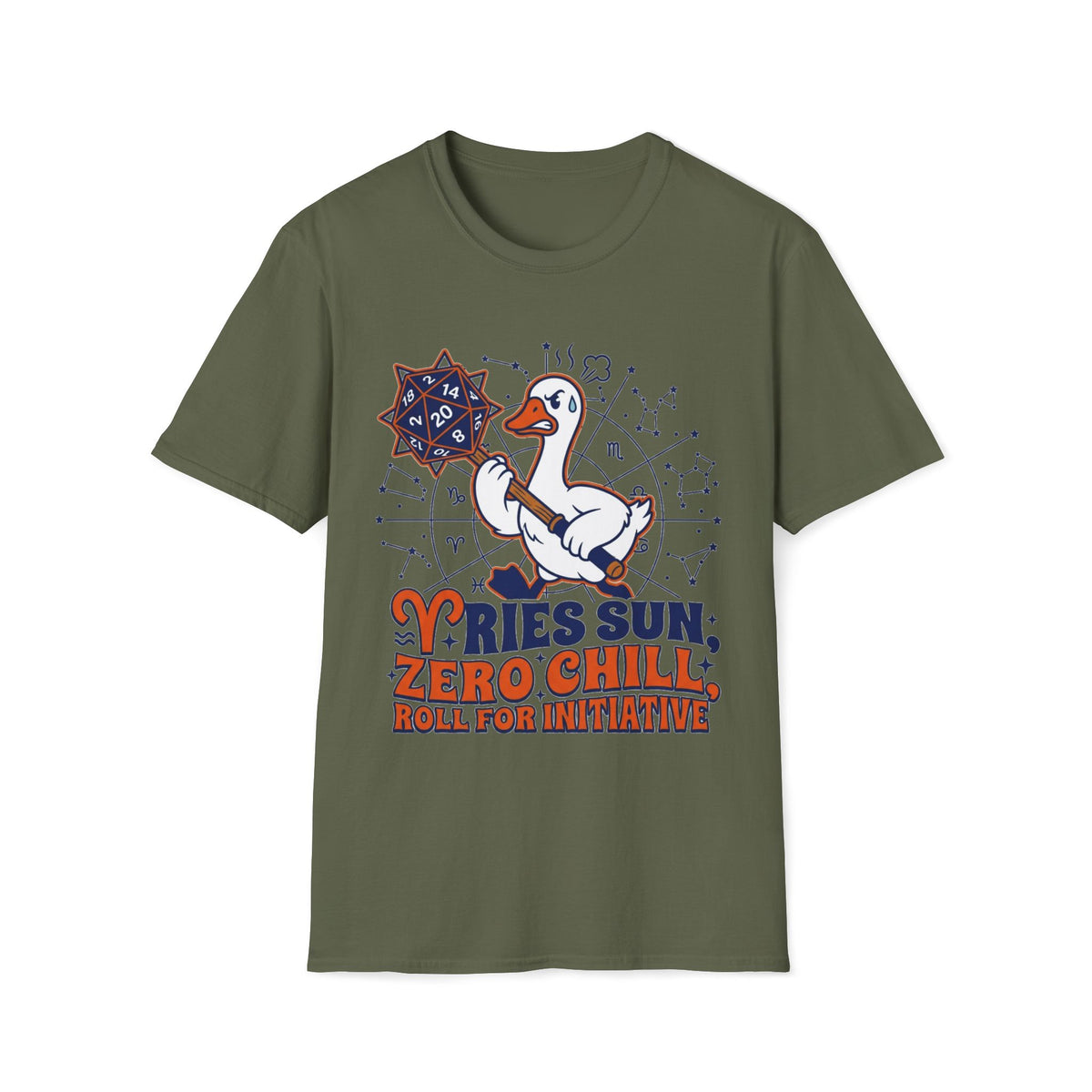 Aries Sun, Zero Chill, Roll For Initiative T-shirt