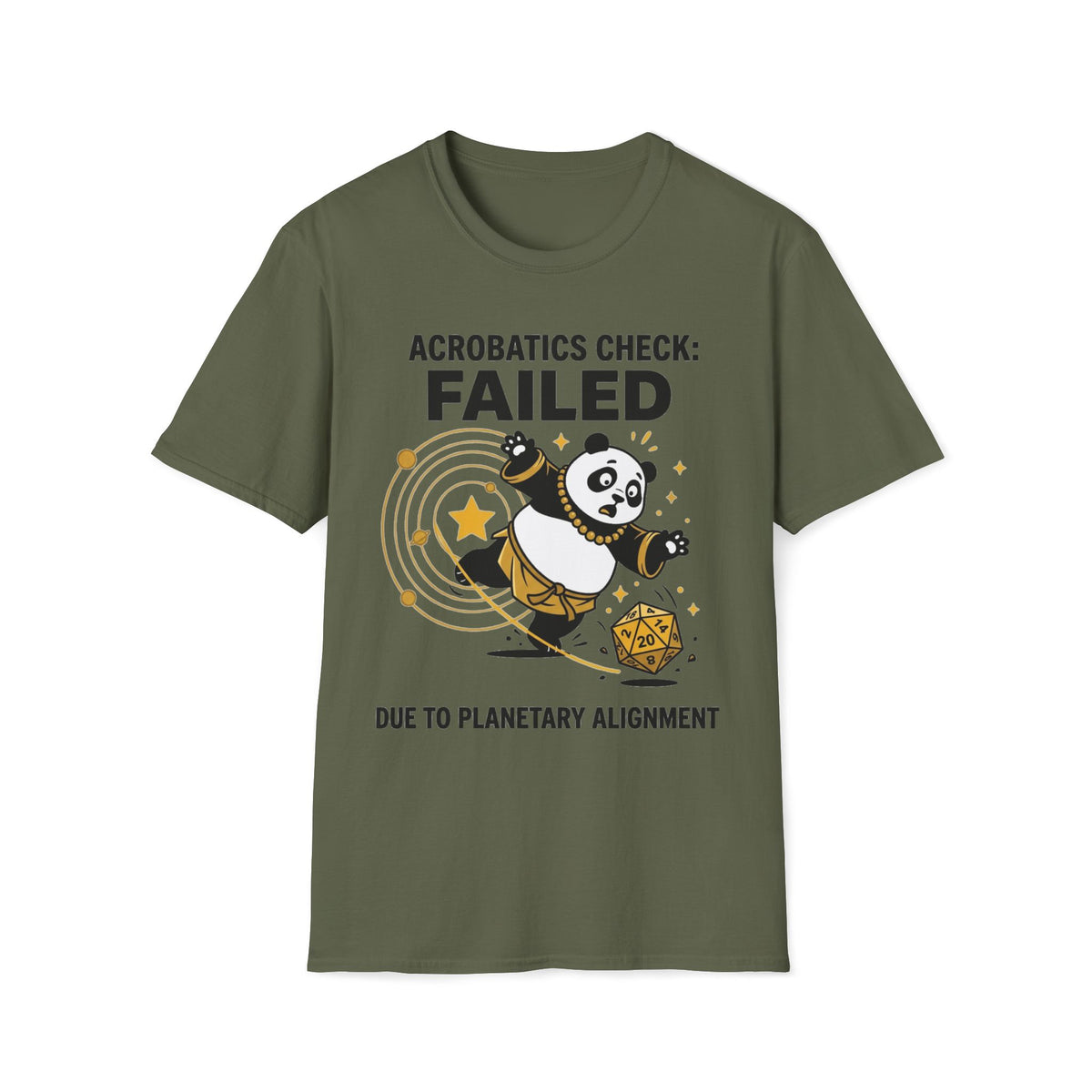 Acrobatic Check: Failed Due To Planetary Alignment T-shirt